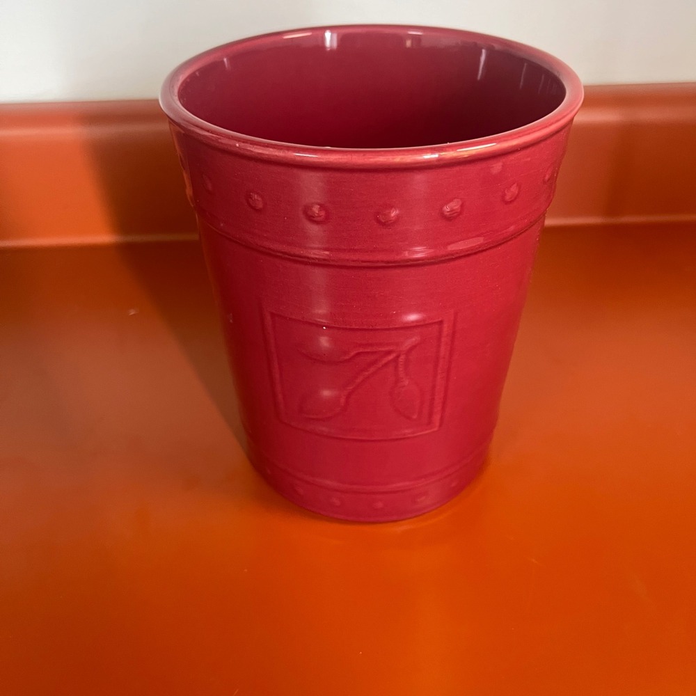 Signature Housewares Sorrento Red Stoneware Utensil Crock Debby Segura Design